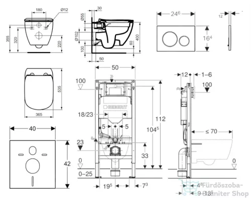 Geberit Duofix falra szerelhető WC szett, Ideal Standard Tesi WC soft close ülőkével, Geberit Sigma 20 fehér/króm nyomólappal SANI11CD3111