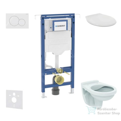 Geberit Duofix falra szerelhető WC szett, Ideal Standard Alpha WC ülőkével, Geberit Sigma 01 alpesi fehér nyomólappal SANI11CD3113