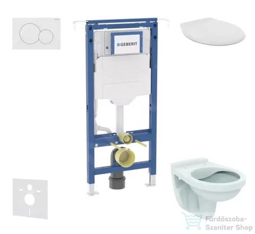 Geberit Duofix falra szerelhető WC szett, Ideal Standard Alpha WC ülőkével, Geberit Sigma 01 alpesi fehér nyomólappal SANI11CD3113