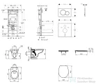 Geberit Duofix falra szerelhető WC szett, Ideal Standard Alpha Wc soft close ülőkével, Sigma 01 alpesi fehér nyomólappal SANI11CD3114