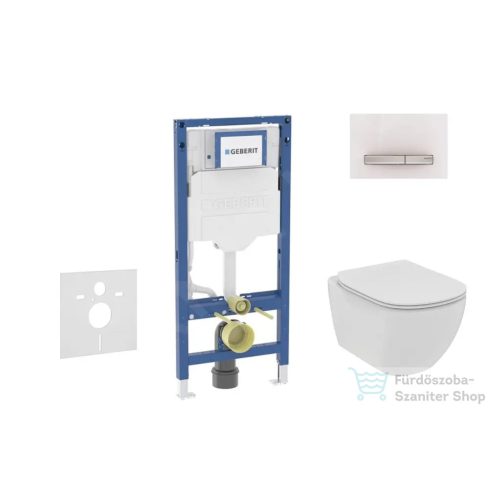 Geberit Duofix falra szerelhető WC szett, Ideal Standard Tesi WC soft close ülőkével, Geberit Sigma 50 alpesi fehér/króm nyomólappal SANI11CD3115