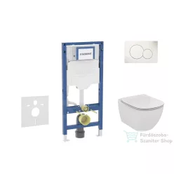   Geberit Duofix falra szerelhető WC szett, Ideal Standard Tesi WC soft close ülőkével, Geberit Sigma 01 alpesi fehér nyomólappal SANI11CD3116