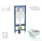 Geberit Duofix falra szerelhető WC szett, Ideal Standard Alpha Wc soft close ülőkével, Sigma 20 fehér/króm nyomólappal SANI11CD3117