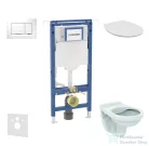 Geberit Duofix falra szerelhető WC szett, Ideal Standard Alpha Wc soft close ülőkével, Sigma 30 fehér/króm nyomólappal SANI11CD3118