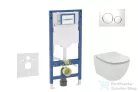 Geberit Duofix falra szerelhető WC szett, Ideal Standard Tesi WC soft close ülőkével, Geberit Sigma 20 fehér/króm nyomólappal SANI11CD3119