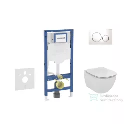   Geberit Duofix falra szerelhető WC szett, Ideal Standard Tesi WC soft close ülőkével, Geberit Sigma 20 fehér/króm nyomólappal SANI11CD3119