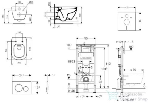 Geberit Duofix falra szerelhető WC szett, Ideal Standard Tesi WC soft close ülőkével, Geberit Sigma 20 fehér/króm nyomólappal SANI11CD3119