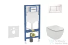 Geberit Duofix falra szerelhető WC szett, Ideal Standard Tesi WC soft close ülőkével, Geberit Sigma 30 fehér/króm nyomólappal SANI11CD3120