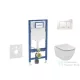 Geberit Duofix falra szerelhető WC szett, Ideal Standard Tesi WC soft close ülőkével, Geberit Sigma 30 fehér/króm nyomólappal SANI11CD3120