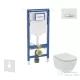 Geberit Duofix falra szerelhető WC szett, Ideal Standard Tesi WC soft close ülőkével, Geberit Sigma 50 alpesi fehér/ króm nyomólappal SANI11CD3122