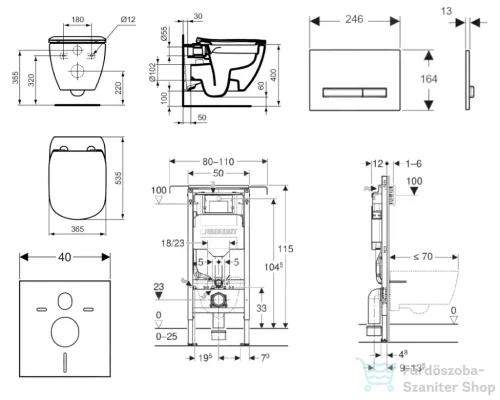 Geberit Duofix falra szerelhető WC szett, Ideal Standard Tesi WC soft close ülőkével, Geberit Sigma 50 alpesi fehér/ króm nyomólappal SANI11CD3122