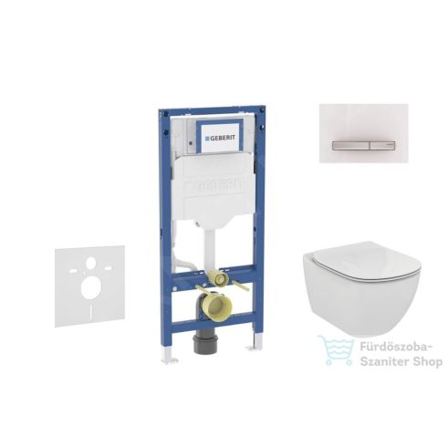 Geberit Duofix falra szerelhető WC szett, Ideal Standard Tesi WC soft close ülőkével, Geberit Sigma 50 alpesi fehér/króm nyomólappal SANI11CD3123