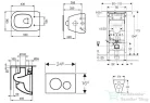 Geberit Duofix falra szerelhető WC szett, Ideal Standard Tesi WC ülőkével, Geberit Sigma 20 fényes fehér/króm nyomólappal SANI11CD3126