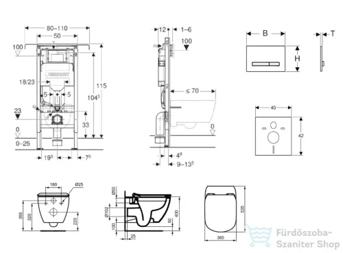 Geberit Duofix falra szerelhető WC szett, Ideal Standard Tesi WC ülőkével, Geberit Sigma 50 alpesi fehér/króm nyomólappal SANI11CD3130