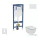 Geberit Duofix falra szerelhető WC szett, Ideal Standard Tesi Aquablade WC soft close ülőkével, Geberit Sigma 01 alpesi fehér nyomólappal SANI11CD3133