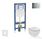 Geberit Duofix falra szerelhető WC szett, Ideal Standard Tesi Aquablade WC soft close ülőkével, Geberit Sigma 01 fényes króm nyomólappal SANI11CD3134