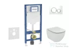 Geberit Duofix falra szerelhető WC szett, Ideal Standard Tesi Aquablade Wc soft close ülőkével, Sigma 20 fehér/króm nyomólappal SANI11CD3135