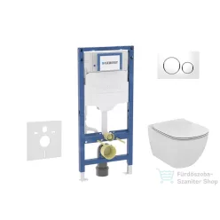   Geberit Duofix falra szerelhető WC szett, Ideal Standard Tesi Aquablade Wc soft close ülőkével, Sigma 20 fehér/króm nyomólappal SANI11CD3135