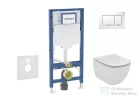Geberit Duofix falra szerelhető WC szett, Ideal Standard Tesi Aquablade Wc soft close ülőkével, Sigma 30 fehér/króm nyomólappal SANI11CD3136