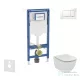 Geberit Duofix falra szerelhető WC szett, Ideal Standard Tesi Aquablade WC soft close ülőkével, Geberit Sigma 30 fényes fehér/króm nyomólappal SANI11CD3138