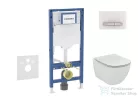 Geberit Duofix falra szerelhető WC szett, Ideal Standard Tesi Aquablade Wc soft close ülőkével, Sigma 50 alpesi fehér/króm nyomólappal SANI11CD3139