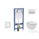Geberit Duofix falra szerelhető WC szett, Ideal Standard Tesi Aquablade Wc soft close ülőkével, Sigma 50 alpesi fehér/króm nyomólappal SANI11CD3139