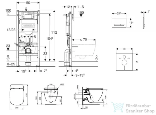 Geberit Duofix falra szerelhető WC szett, Ideal Standard Tesi Aquablade Wc soft close ülőkével, Sigma 50 alpesi fehér/króm nyomólappal SANI11CD3139
