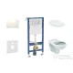 Geberit Duofix falra szerelhető WC szett, Ideal Stanard Alpha WC és ülőke, Geberit Delta 21 alpesi fehér nyomólappal SANI11CD3140