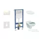 Geberit Duofix falra szerelhető WC szett, Ideal Stanard Alpha WC és ülőke, Geberit Delta 35 alpesi fehér nyomólappal SANI11CD3143