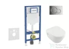 Geberit Duofix falra szerelhető WC szett, Villeroy & Boch Architectura WC CeramicPlus bevonattal és softclose ülőkével, Sigma 01 fényes króm nyomólappal SANI11CK1101