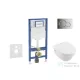 Geberit Duofix falra szerelhető WC szett, Villeroy & Boch Architectura WC CeramicPlus bevonattal és softclose ülőkével, Sigma 01 fényes króm nyomólappal SANI11CK1101