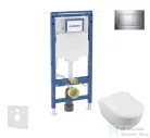 Geberit Duofix falra szerelhető WC szett, Villeroy & Boch Subway 2.0 CeramicPlus WC soft close ülőkével, Geberit Sigma 30 fényes/matt króm nyomólappal SANI11CK1102