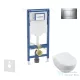Geberit Duofix falra szerelhető WC szett, Villeroy & Boch Subway 2.0 CeramicPlus WC soft close ülőkével, Geberit Sigma 30 fényes/matt króm nyomólappal SANI11CK1102