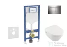 Geberit Duofix falra szerelhető WC szett, Villeroy & Boch Architectura WC CeramicPlus bevonattal és softclose ülőkével, Sigma 30 fényes króm nyomólappal SANI11CK1105