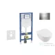 Geberit Duofix falra szerelhető WC szett, Villeroy & Boch Architectura WC CeramicPlus bevonattal és softclose ülőkével, Sigma 30 fényes króm nyomólappal SANI11CK1105