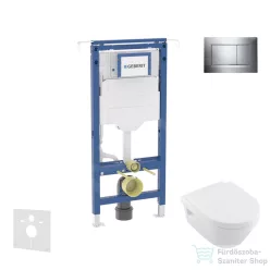   Geberit Duofix falra szerelhető WC szett, Villeroy & Boch Omnia Architectura Directflush CeramicPlus WC soft close ülőkével, Geberit Sigma 30 fényes/matt króm nyomólappal SANI11CK1107