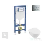 Geberit Duofix falra szerelhető WC szett, Villeroy & Boch Omnia Architectura Directflush CeramicPlus WC soft close ülőkével, Geberit Sigma 01 fényes króm nyomólappal SANI11CK1108