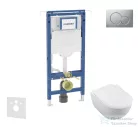 Geberit Duofix falra szerelhető WC szett, Villeroy & Boch Subway 2.0 CeramicPlus WC soft close ülőkével, Geberit Sigma 01 matt króm nyomólappal SANI11CK2100