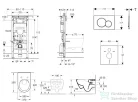 Geberit Duofix falra szerelhető WC szett, Villeroy & Boch Subway 2.0 CeramicPlus WC soft close ülőkével, Geberit Sigma 01 matt króm nyomólappal SANI11CK2100