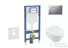 Geberit Duofix falra szerelhető WC szett, Villeroy & Boch Architectura WC CeramicPlus bevonattal és softclose ülőkével, Sigma 01 matt króm nyomólappal SANI11CK2102