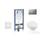Geberit Duofix falra szerelhető WC szett, Villeroy & Boch Architectura WC CeramicPlus bevonattal és softclose ülőkével, Sigma 01 matt króm nyomólappal SANI11CK2102