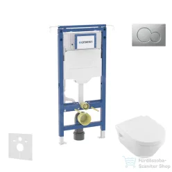   Geberit Duofix falra szerelhető WC szett, Villeroy & Boch Omnia Architectura Directflush CeramicPlus WC soft close ülőkével, Geberit Sigma 01 matt króm nyomólappal SANI11CK2109