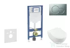 Geberit Duofix falra szerelhető WC szett, Villeroy & Boch Subway 2.0 CeramicPlus WC soft close ülőkével, Geberit Sigma 01 matt króm nyomólappal SANI11CK2110