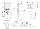 Geberit Duofix falra szerelhető WC szett, Villeroy & Boch Subway 2.0 CeramicPlus WC soft close ülőkével, Geberit Sigma 01 matt króm nyomólappal SANI11CK2110
