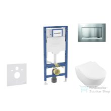   Geberit Duofix falra szerelhető WC szett, Villeroy & Boch Subway 2.0 CeramicPlus WC soft close ülőkével, Geberit Sigma 30 matt/fényes króm nyomólappal SANI11CK2114