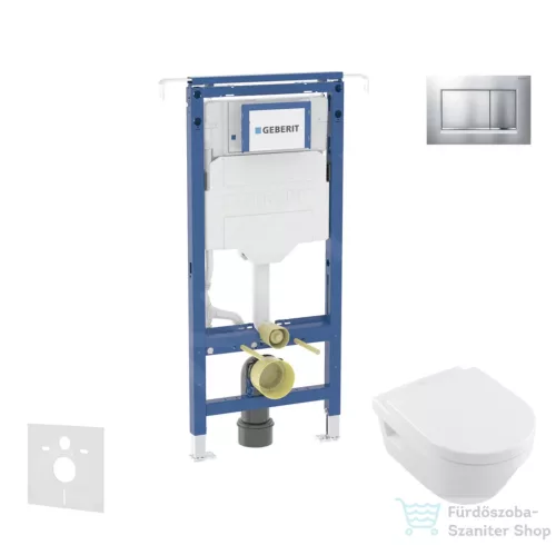 Geberit Duofix falra szerelhető WC szett, Villeroy & Boch Omnia Architectura Directflush CeramicPlus WC soft close ülőkével, Geberit Sigma 30 matt/fényes króm nyomólappal SANI11CK2115