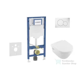   Geberit Duofix falra szerelhető WC szett, Villeroy & Boch Architectura WC CeramicPlus bevonattal és softclose ülőkével, Sigma 01 alpesi fehér nyomólappal SANI11CK3100