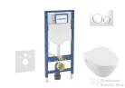 Geberit Duofix falra szerelhető WC szett, Villeroy & Boch Architectura WC CeramicPlus bevonattal és softclose ülőkével, Sigma 20 fehér/króm nyomólappal SANI11CK3103
