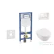 Geberit Duofix falra szerelhető WC szett, Villeroy & Boch Architectura WC CeramicPlus bevonattal és softclose ülőkével, Sigma 30 fehér/króm nyomólappal SANI11CK3104