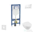 Geberit Duofix falra szerelhető WC szett, Villeroy & Boch Omnia Architectura Directflush CeramicPlus WC soft close ülőkével, Geberit Sigma 30 fehér/króm nyomólappal SANI11CK3105